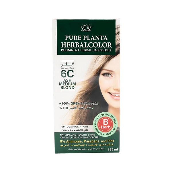 Dark Ash Blonde Hair Dye Results Ammonia-Free Gray Coverage Pure Planta 135ml
