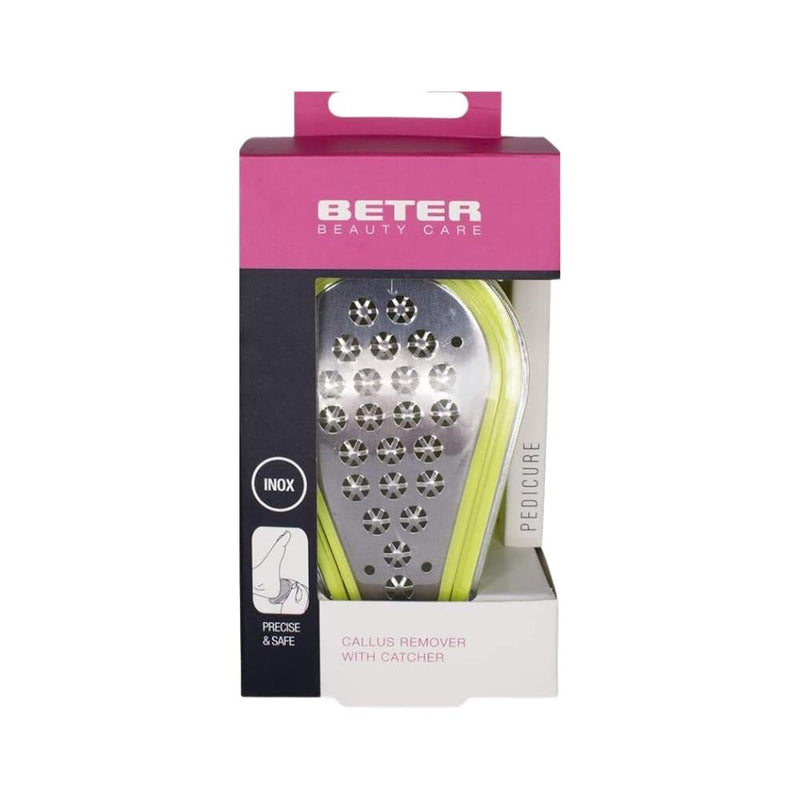 Beter Stainless Steel Foot File with Catcher, Dual-Sided Callus Remover
