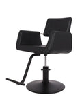 Salon System Extrell Sport Black Haircut Chair with Black Base