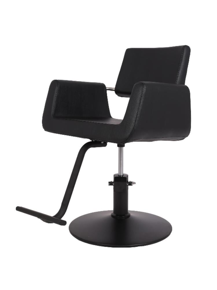 Salon System Extrell Sport Black Haircut Chair with Black Base