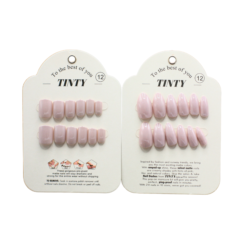Tinty Artificial Nails, Adhesive, Size 12