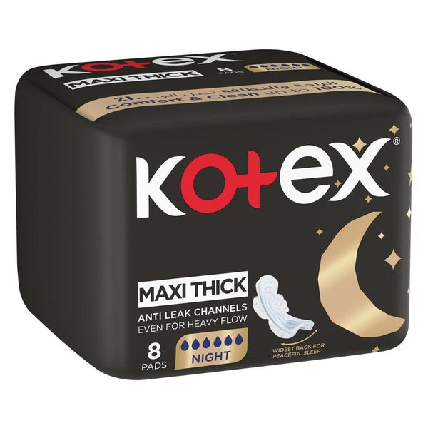 Kotex Pads Night Sanitary Towels Thick With Wings 8 Pcs