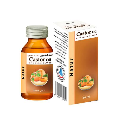Natur Castor Oil Peach Flavor Hair and Skin Hydration 60ml