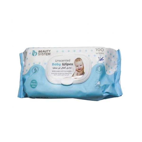 Baby Wipes Unscented Sensitive Skin 100 Wipes Beauty System
