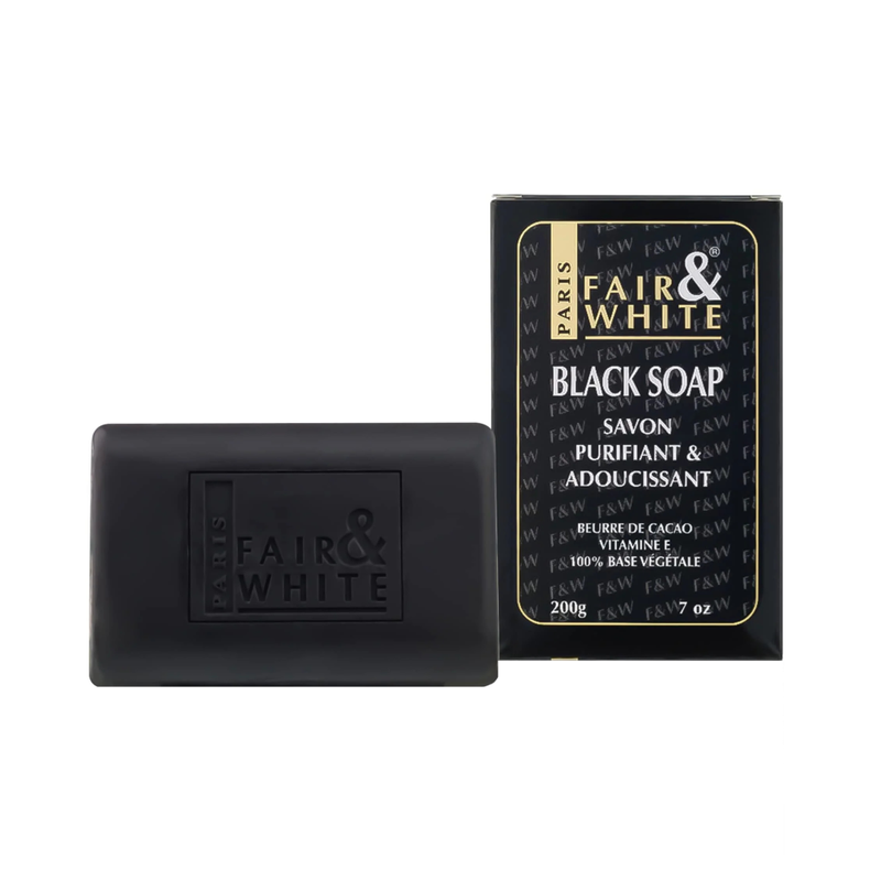 Fair and White Anti-Bacterial Black Soap with Cocoa Butter & Vitamin E 200g