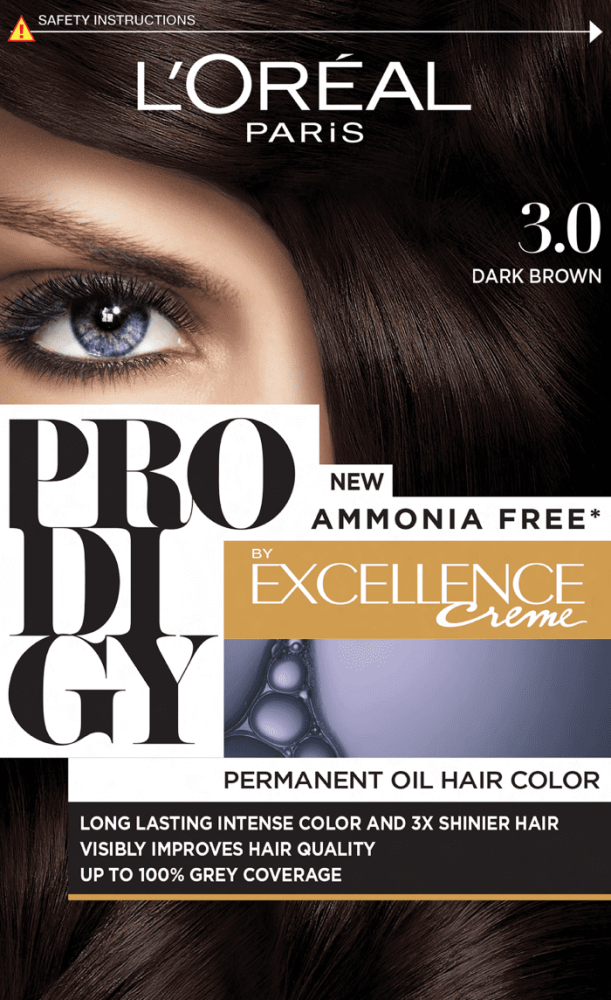 Hair Dye Dark Brown Hair Dye Ammonia-Free Prodigy 3.0 Dark Brown L'Oreal 100ml