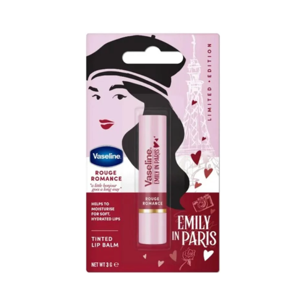 Vaseline Emily in Paris Red Tinted Lip Balm for Moisturizing and Shine, 3g