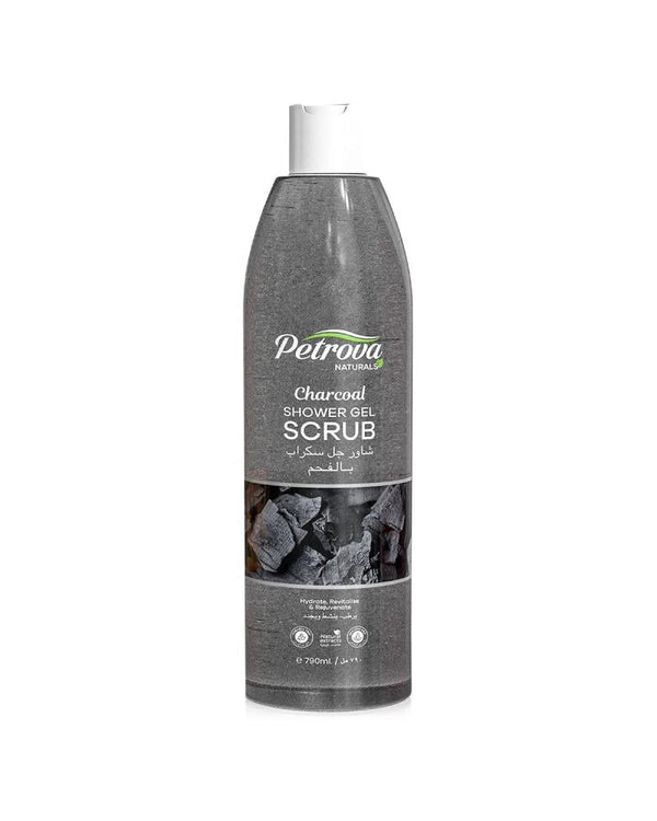 Shower Gel Scrub Charcoal Deep Cleansing Exfoliating Petrova 790ml