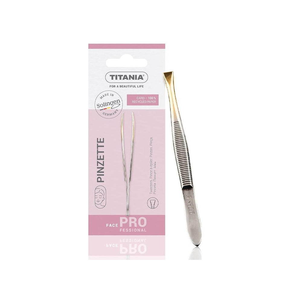Titania Tweezer Stainless Steel Silver-Gold Slanted Tip for Hair Removal Model 1060GA