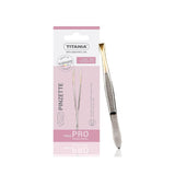 Titania Tweezer Stainless Steel Silver-Gold Slanted Tip for Hair Removal Model 1060GA