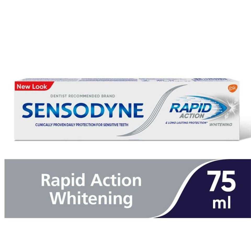 Sensodyne Rapid Action Whitening Toothpaste Sensitive Teeth Whitening 75ml