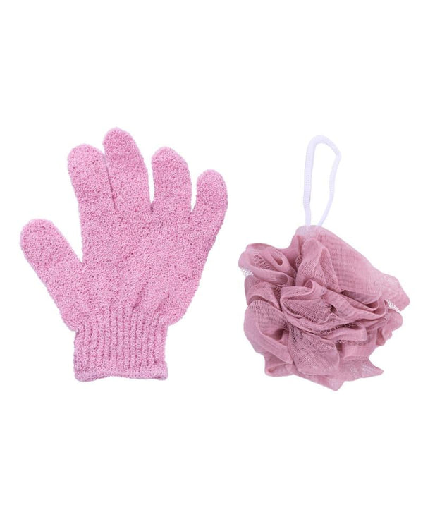 Spa System Round Body Loofah with Glove - Assorted Colors