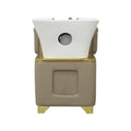 Salon System Beige Hair Washing Chair with Gold Frame & Movable Footrest