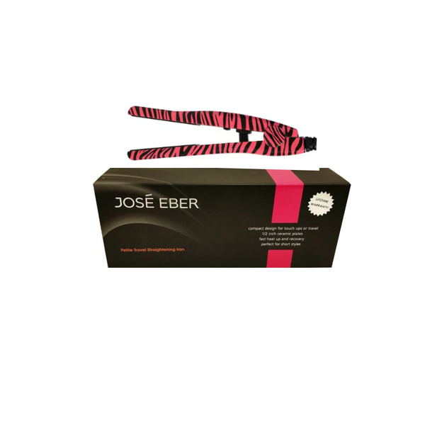 Jose Eber Mini Ceramic Hair Straightener - Pink Zebra, Travel Size