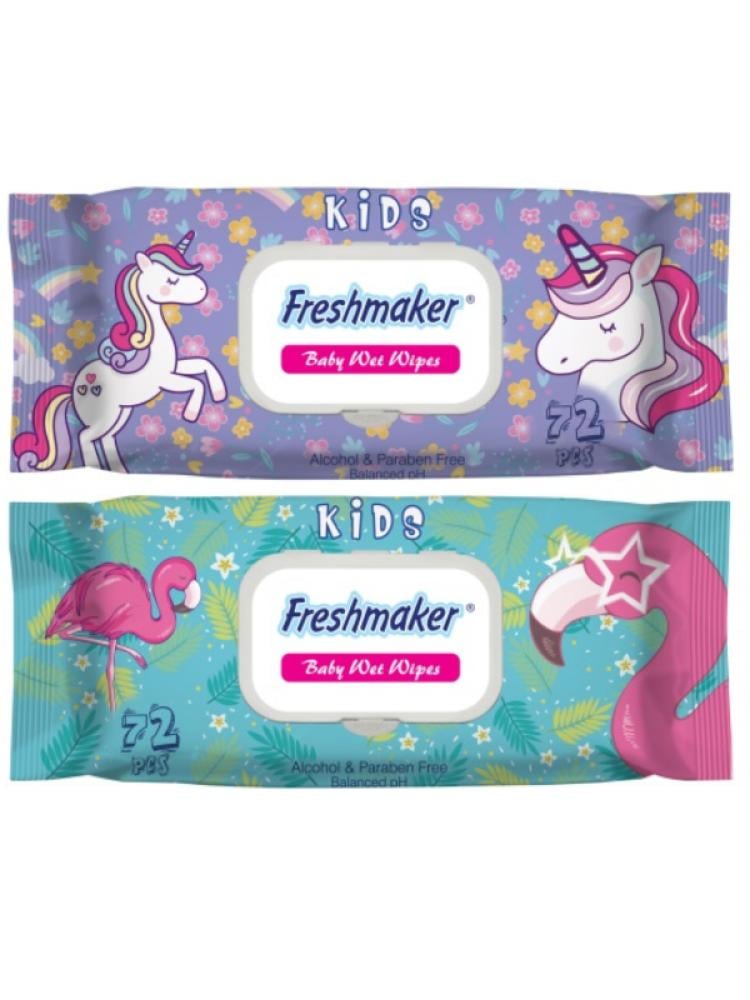 Freshmaker Baby Wipes - Gentle Alcohol-Free Formula, 72 Count