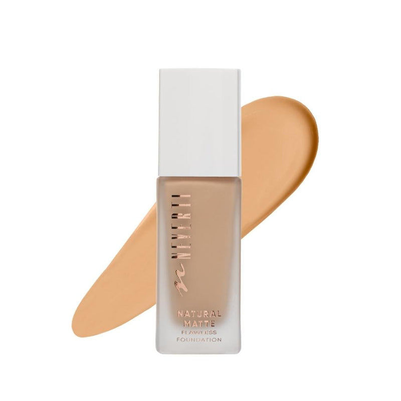 Neverti Natural Matte Foundation 010 Espresso Buildable Coverage