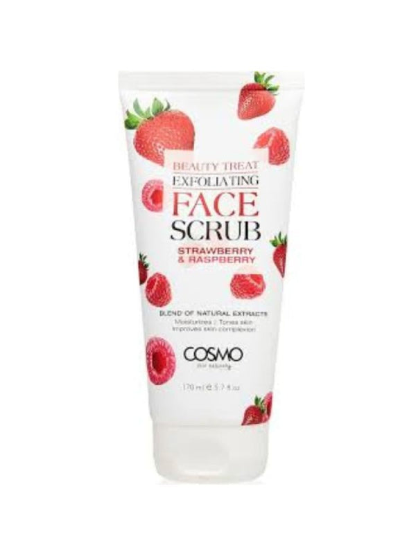 Cosmo Strawberry & Raspberry Facial Scrub for Exfoliation and Brightening, 170ml
