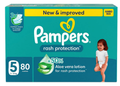 Pampers Diapers Taped Rash Protection Jumbo Box Size 5 80 Count
