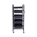 Salon System 4-Drawer Trolley with Hair Dryer Holder - Black