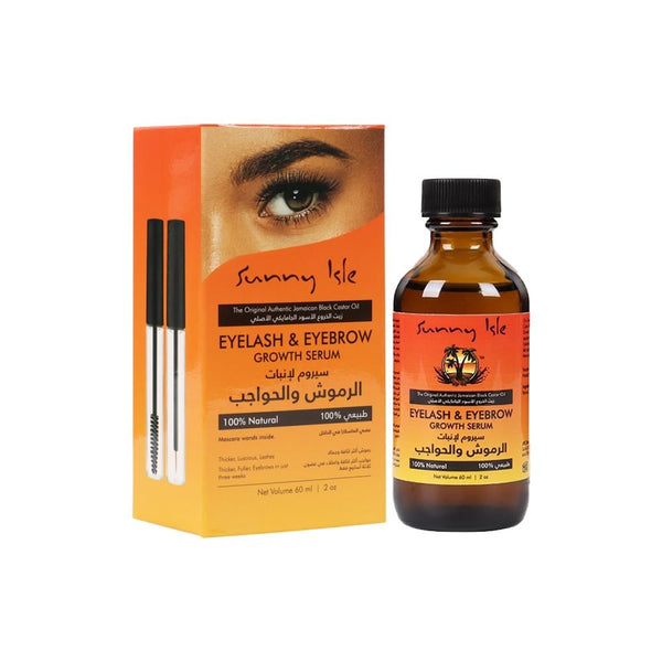 Eyelash and Eyebrow Growth Serum Natural Jamaican Black Castor Oil Sunny Isle 60ml