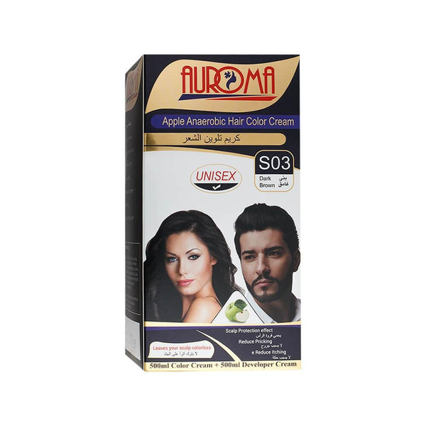 Hair Color Cream Dark Brown Ammonia Free Anaerobic Apple Auroma 500+500ml