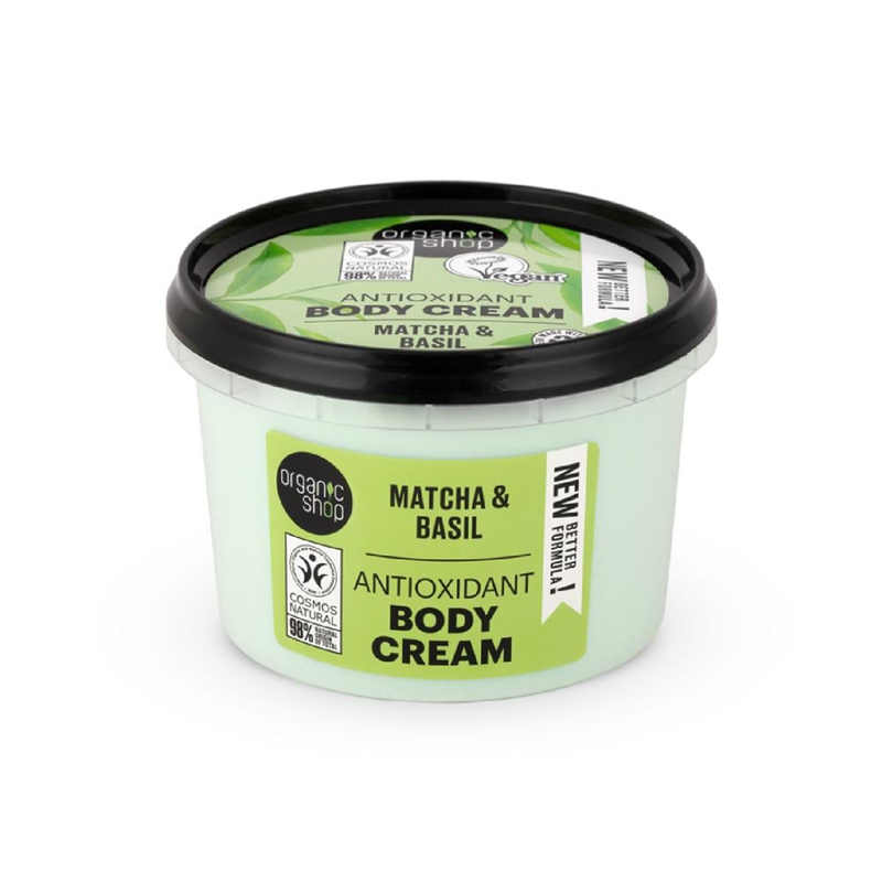 Top Rated Body Cream Matcha & Basil Antioxidant Organic Shop 250ml