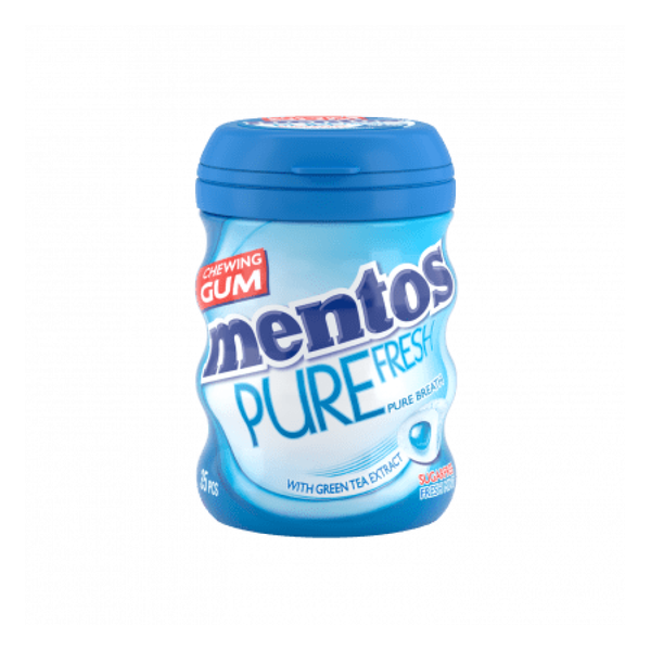 Mentos Chewing Gum Pure Fresh Mint Long-Lasting Cooling Sensation 10 Pieces