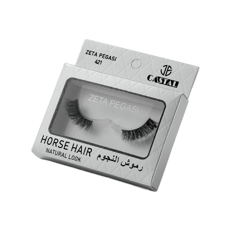 Castal Zeta Pegasi 421 Natural Hair False Eyelashes, Transparent Band