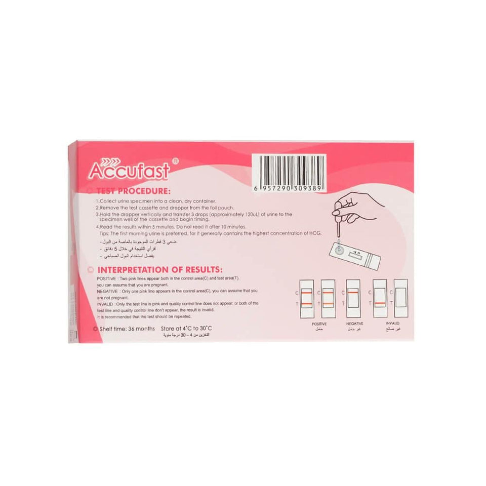 Accufast Pregnancy Test Cassette Home Use Fast Results Diagnostic Test