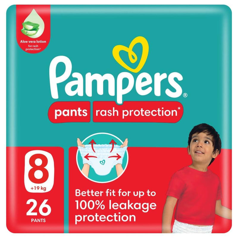 Pampers Active Fit Nappy Pants Size 8 Large Size Comfort 26 Count