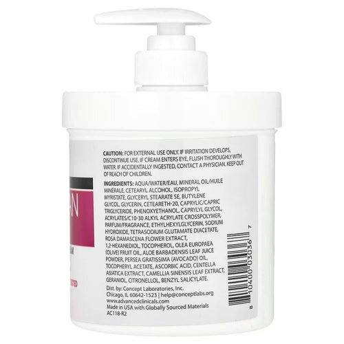 Advanced Clinicals Bulgarian Rose Body Cream 454g
