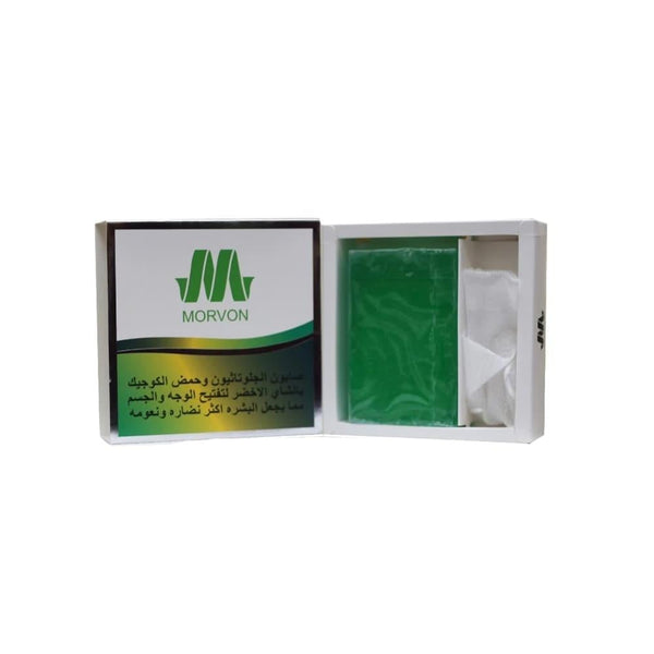 Kojic Acid Skin Brightening Soap Glutathione Green Tea MORVON 150g