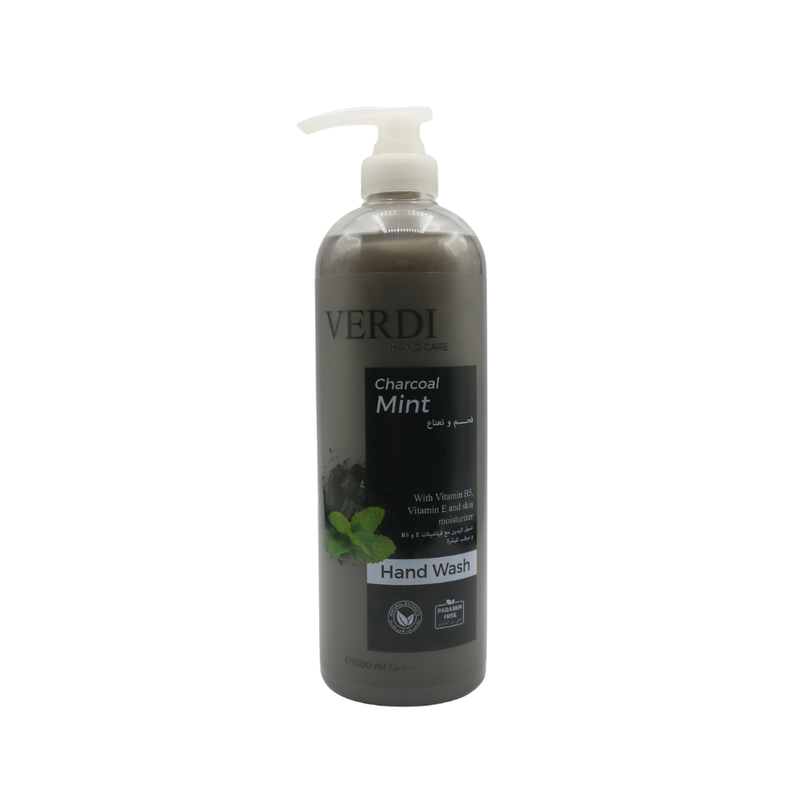 Verdi Charcoal and Mint Hand Wash, Moisturizing Liquid Soap, 1000ml