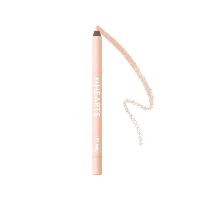 Hearts Waterproof Eyeliner Pencil Beige 02 24-Hour Wear Smudge-Proof