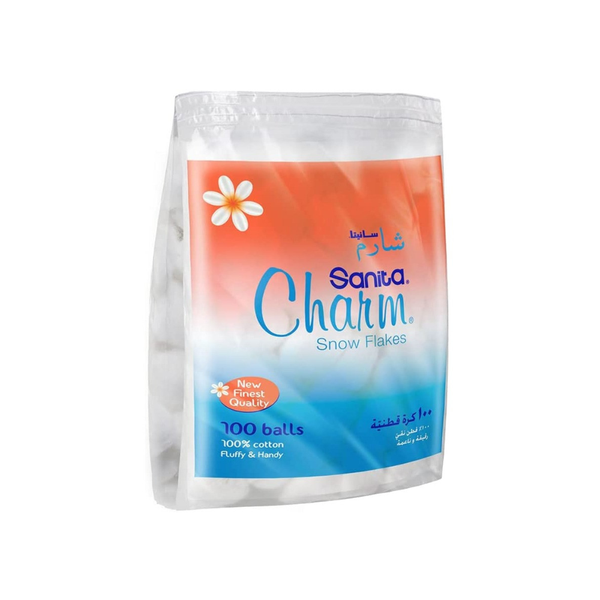 Sanita Charm Hypoallergenic Cotton Balls, 100 Count