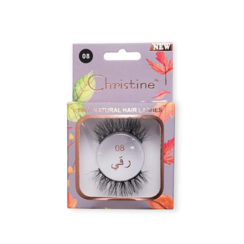 Christine Natural Hair Eyelashes Number 08 with Flexible Cotton Band