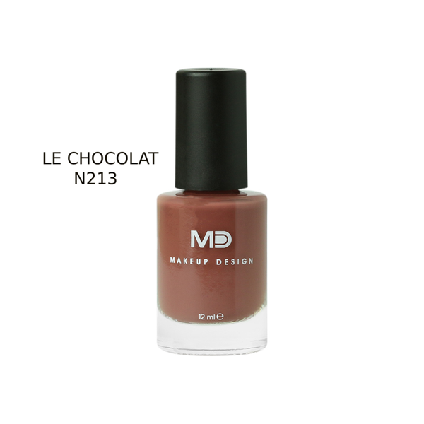 Chocolate Brown Nail Polish Glossy Finish Long-Lasting MD N213 10ml