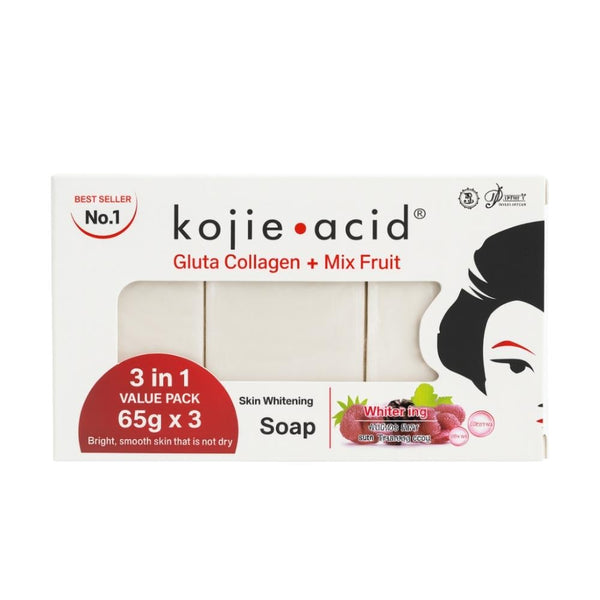 Perfect Skin Lady Kojic Gluta Collagen Fruit Soap 3 x 65g