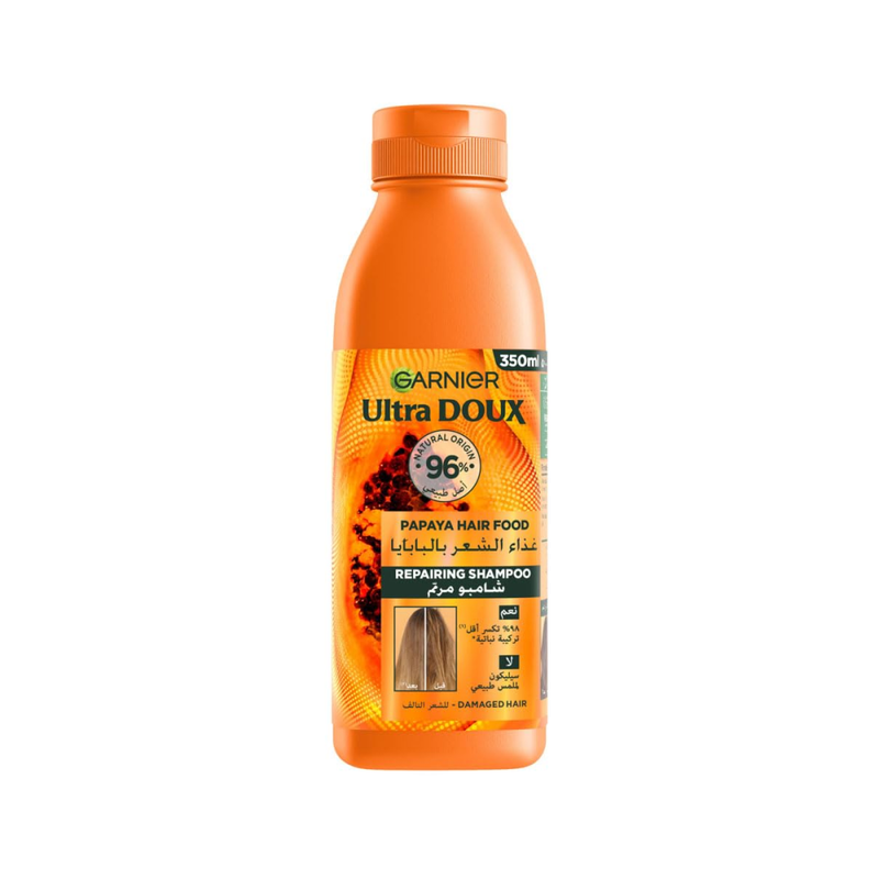 Garnier Ultra Doux Papaya Repair Shampoo, Damaged Hair, 350ml