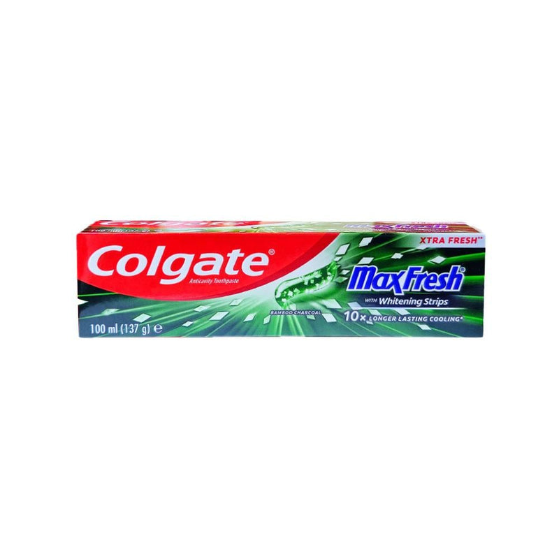 Colgate Whitening Toothpaste Max Fresh Bamboo Charcoal with Strips 100ml