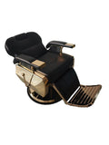 Salon System Audi Plus Edition Men's Barber Chair - Black Leather, Gold Iron