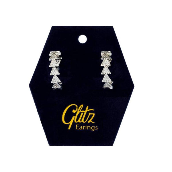 Glitz Half-Circle Hoop Earrings Gold-Plated with Crystal
