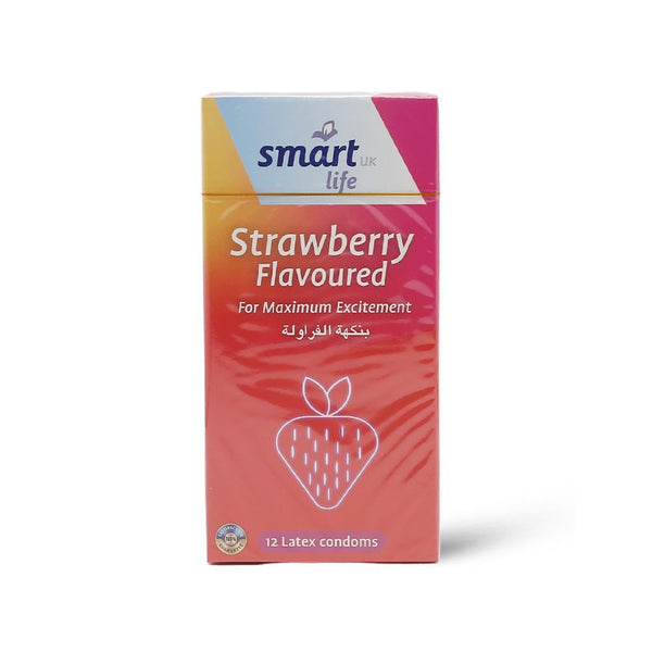 Strawberry Flavoured Condoms Best Latex Smart Life 12 Pack
