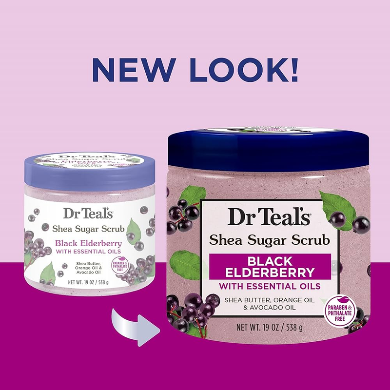 Dr Teal's Sugar Shea and Blackberry Body Scrub 538g Exfoliating