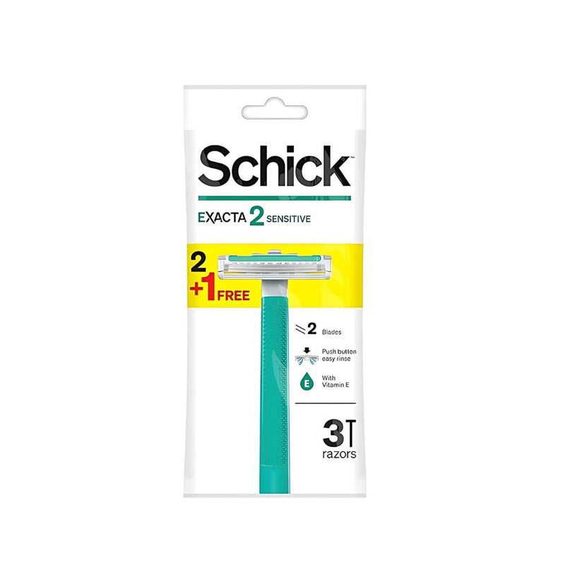 Schick Execta Men's Razor with Ceramic Blades, Aloe Vera & Vitamin E, 3 Pack