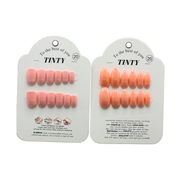 Tinty Adhesive Artificial Nails, Size 20, Self-Adhesive