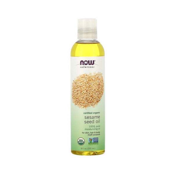 Now Sesame Seed Oil, 100% Pure Organic, Hair and Skin Treatment, 237 ml