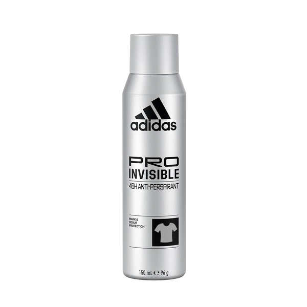 Adidas Pro Invisible Men's Deodorant Spray, 24-Hour Sweat Protection, 150ml