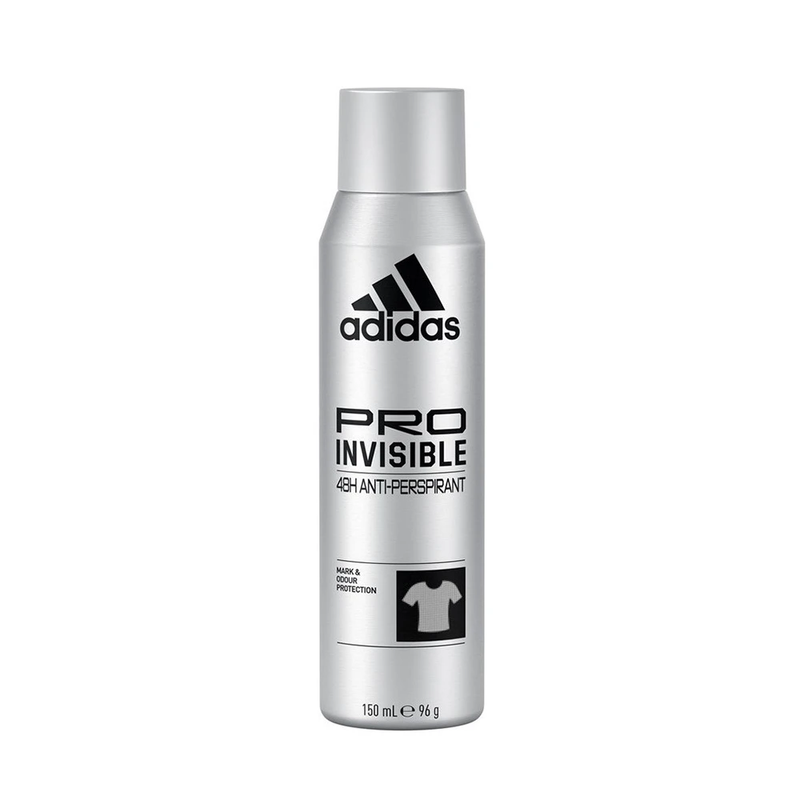 Adidas Pro Invisible Men's Deodorant Spray, 24-Hour Sweat Protection, 150ml