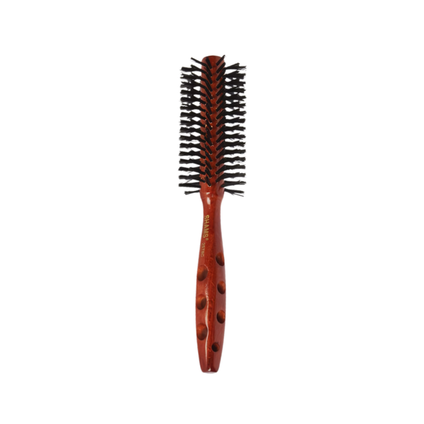 Shams Round Wooden Hairbrush 2577C for Heat Diffusion and Styling